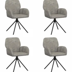 vidaXL Draai Eetstoelen 4 st Nep Suede Leer Lichtgrijs 54 x 55 x 86 cm