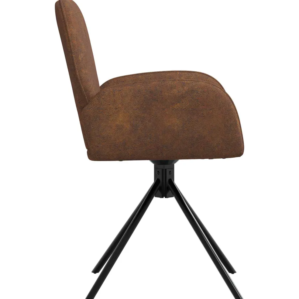 vidaXL Draai Eetstoelen 4 st Nep Suede Leer Bruin 54 x 55 x 86 cm
