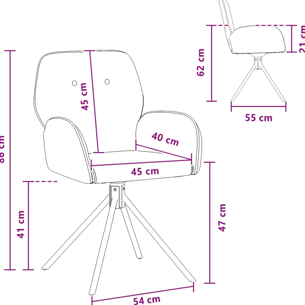 vidaXL Draai Eetstoelen 4 st Nep Suede Leer Bruin 54 x 55 x 86 cm