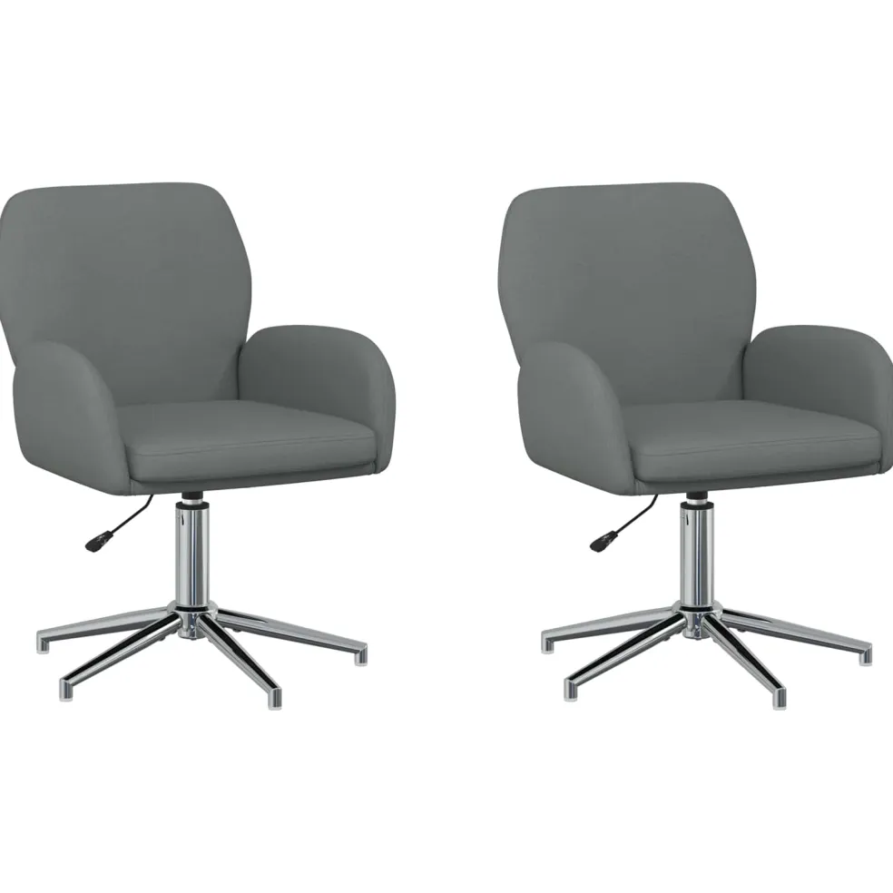 vidaXL Draaiende Bureaustoelen 2 st 54 x 58 x 90 cm Donkergrijs Stof