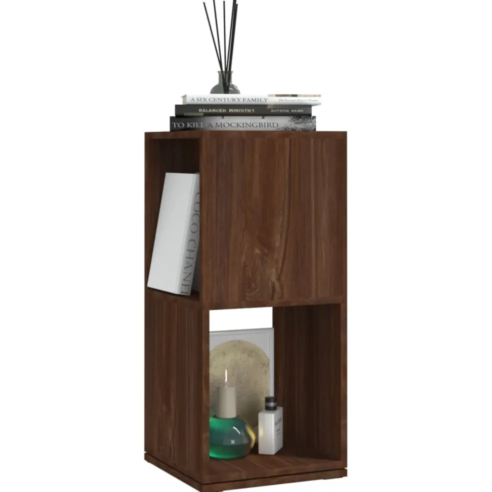vidaXL Draaikast 34,5x34,5x75,5 cm spaanplaat bruin eikenkleur