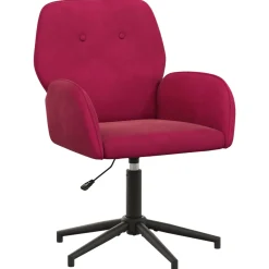 vidaXL Draaischrijfstoel 54 x 55 x 90 cm Wijnrood fluweel