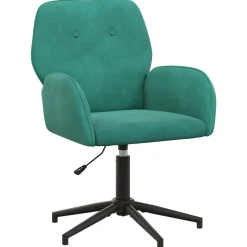 vidaXL Draaischrijfstoel 54 x 55 x 90 cm Turquoise fluweel