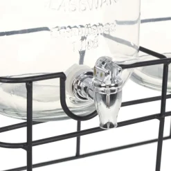vidaXL Drankdispensers 2 st met standaard 2 x 4 L glas