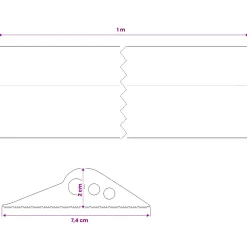 vidaXL Drempelprofiel voor garagedeur Zwart 74 x 20 mm 1 m EPDM-rubber