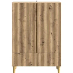 vidaXL Dressoir Artisanaal eiken 66 x 34,5 x 95 cm Bewerkt hout