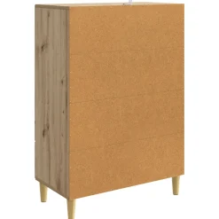 vidaXL Dressoir Artisanaal eiken 66 x 34,5 x 95 cm Bewerkt hout