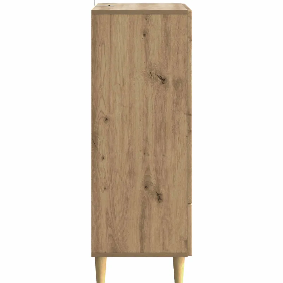 vidaXL Dressoir Artisanaal eiken 66 x 34,5 x 95 cm Bewerkt hout