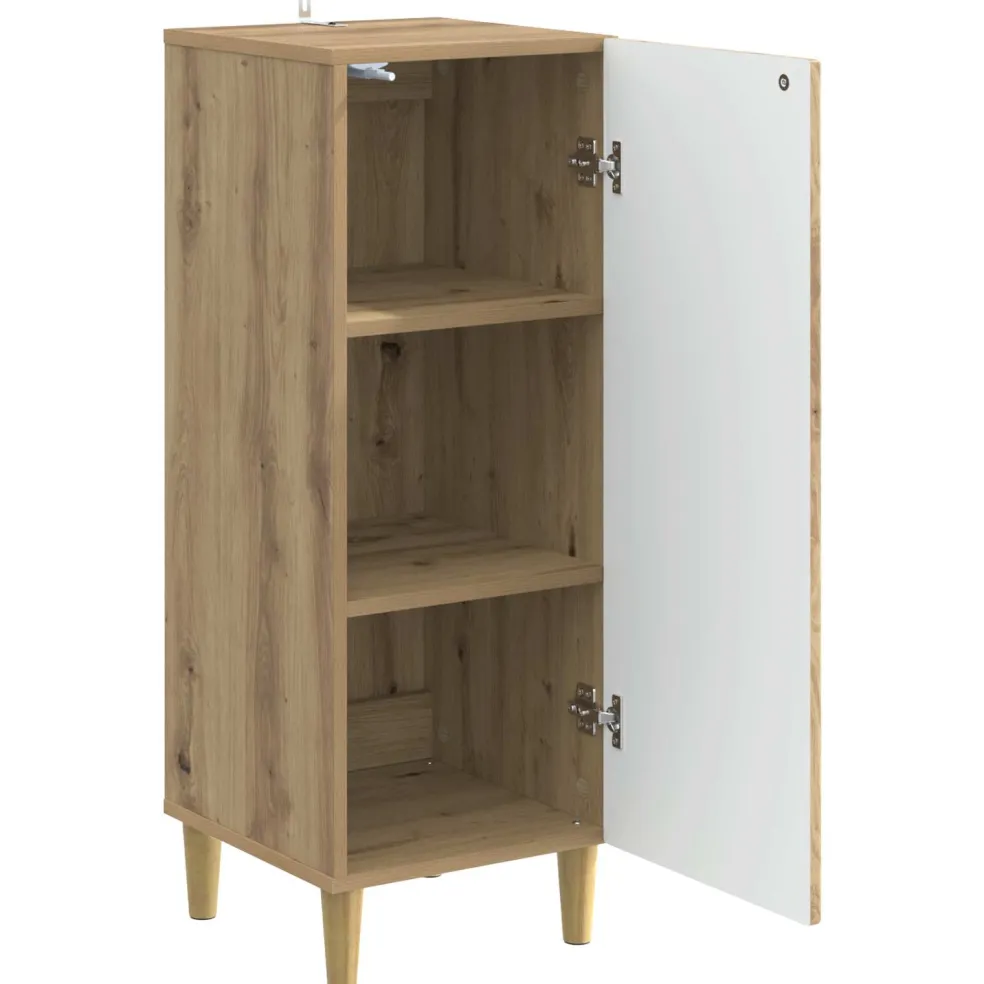 vidaXL Dressoir Artisanaal eiken 33 x 34,5 x 90 cm Bewerkt hout