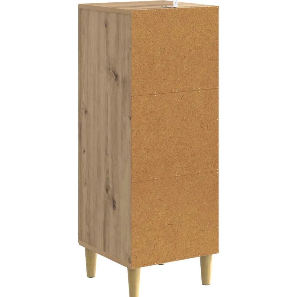 vidaXL Dressoir Artisanaal eiken 33 x 34,5 x 90 cm Bewerkt hout
