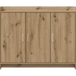 vidaXL Dressoir Artisanaal eiken 98,5 x 33 x 80 cm Bewerkt hout