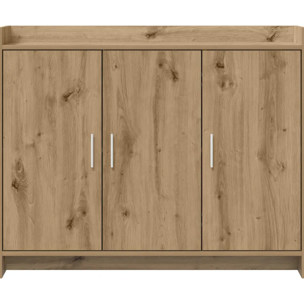vidaXL Dressoir Artisanaal eiken 98,5 x 33 x 80 cm Bewerkt hout