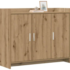 vidaXL Dressoir Artisanaal eiken 98,5 x 33 x 80 cm Bewerkt hout