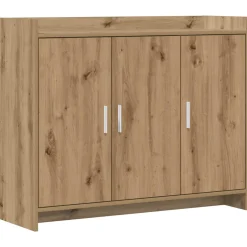 vidaXL Dressoir Artisanaal eiken 98,5 x 33 x 80 cm Bewerkt hout