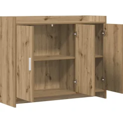 vidaXL Dressoir Artisanaal eiken 98,5 x 33 x 80 cm Bewerkt hout