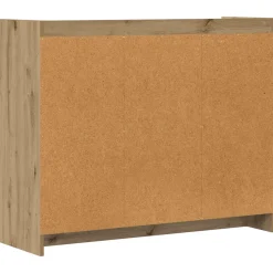 vidaXL Dressoir Artisanaal eiken 98,5 x 33 x 80 cm Bewerkt hout