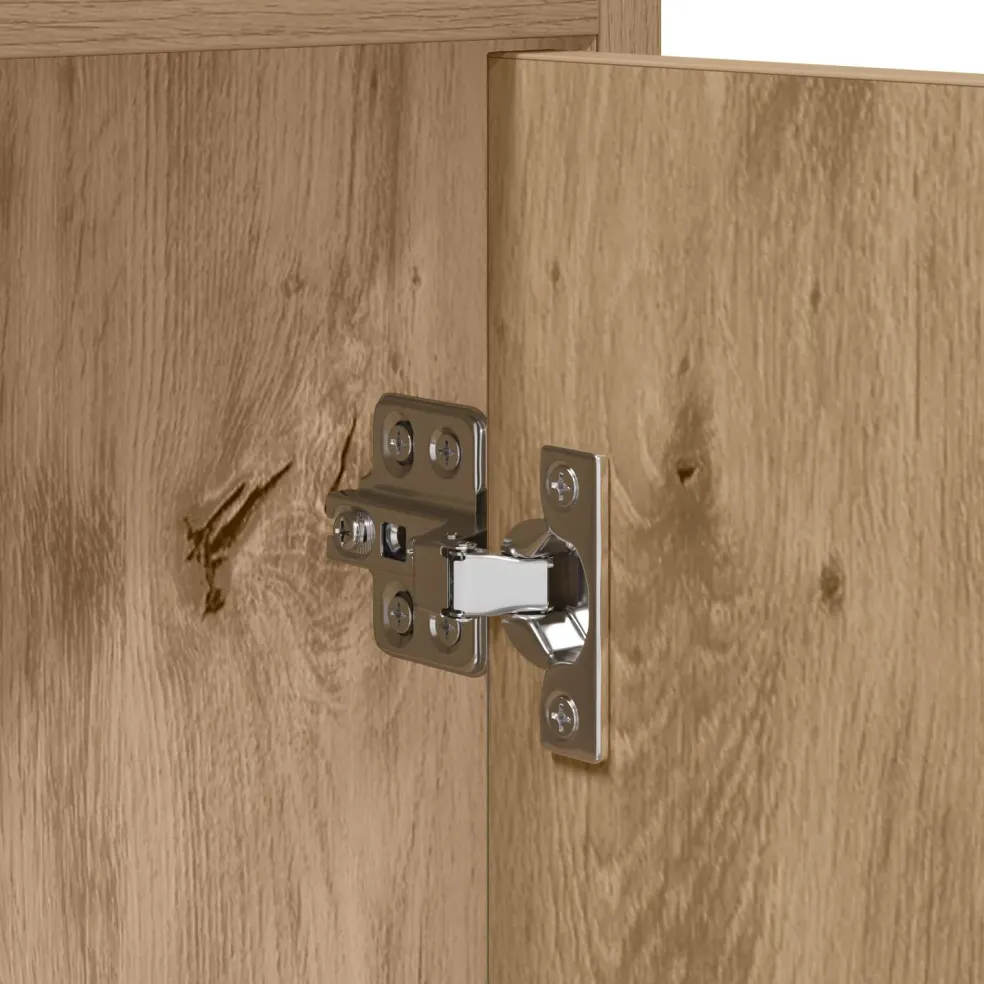 vidaXL Dressoir Artisanaal eiken 98,5 x 33 x 80 cm Bewerkt hout