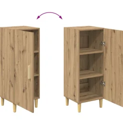 vidaXL Dressoir Artisan Eiken 34,5 x 34 x 90 cm Bewerkt hout