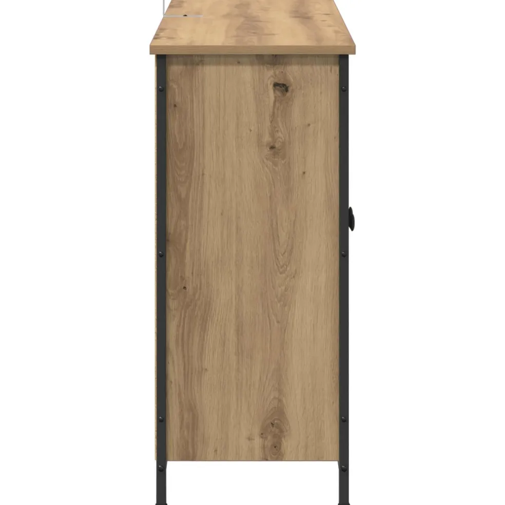 vidaXL Dressoir Artisan Eiken 100 x 33 x 75 cm Bewerkt hout