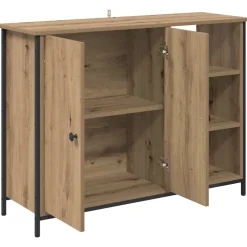 vidaXL Dressoir Artisan Eiken 100 x 33 x 75 cm Bewerkt hout