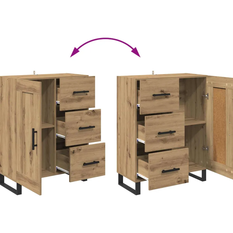 vidaXL Dressoir Artisan Eiken 69,5 x 34 x 90 cm