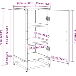 vidaXL Dressoir Artisan Eiken 35,5 x 35 x 76 cm