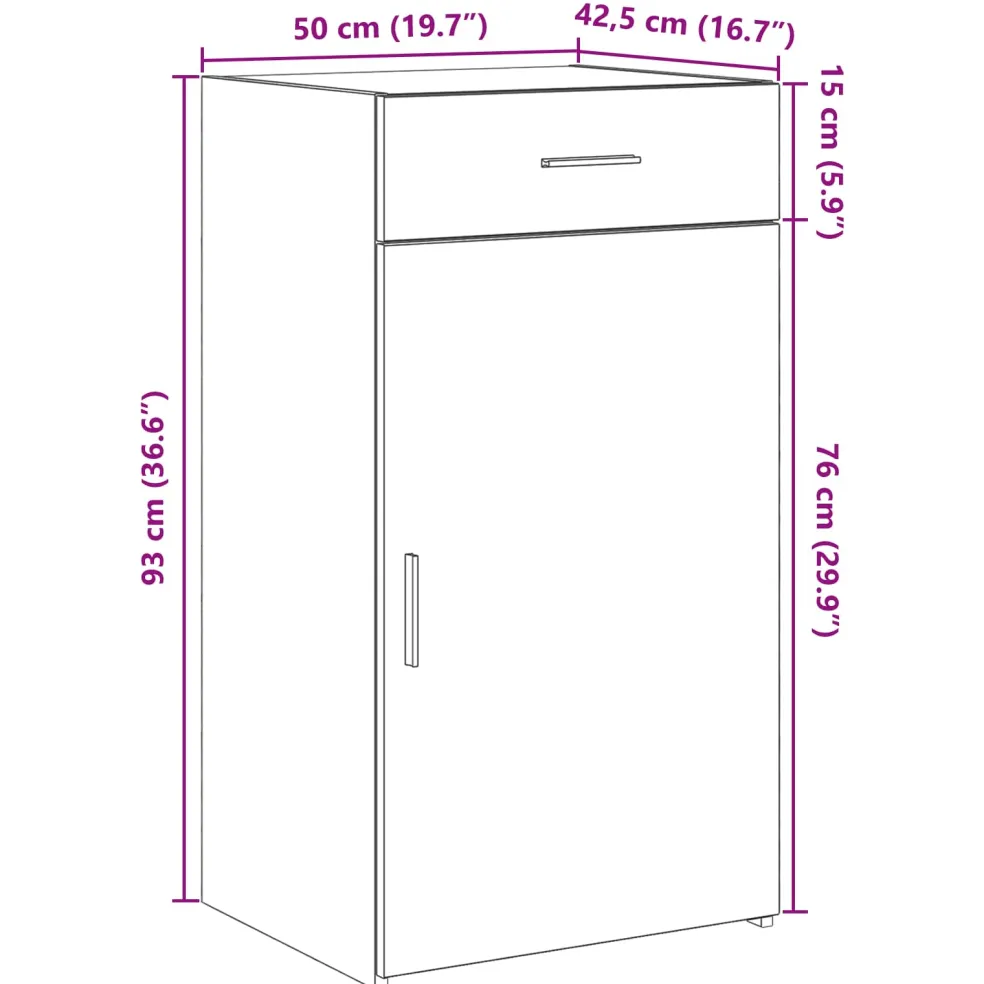 vidaXL Dressoir Artisan Eiken 50 x 42,5 x 93 cm