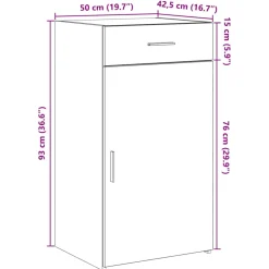 vidaXL Dressoir Artisan Eiken 50 x 42,5 x 93 cm