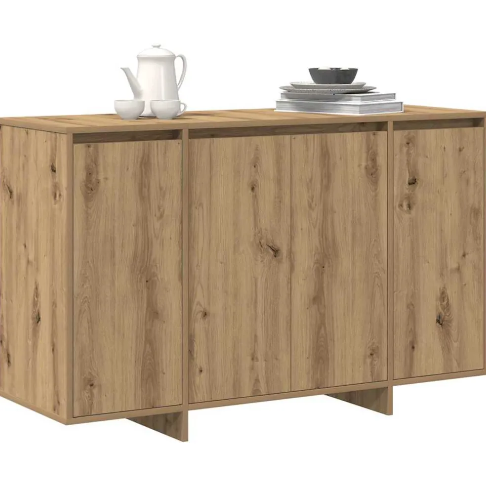 vidaXL Dressoir Artisan Eiken 120 x 41 x 75 cm Bewerkt hout