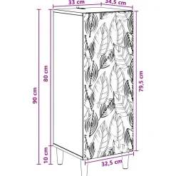 vidaXL Dressoir Betongrijs 33 x 34,5 x 90 cm Bewerkt hout