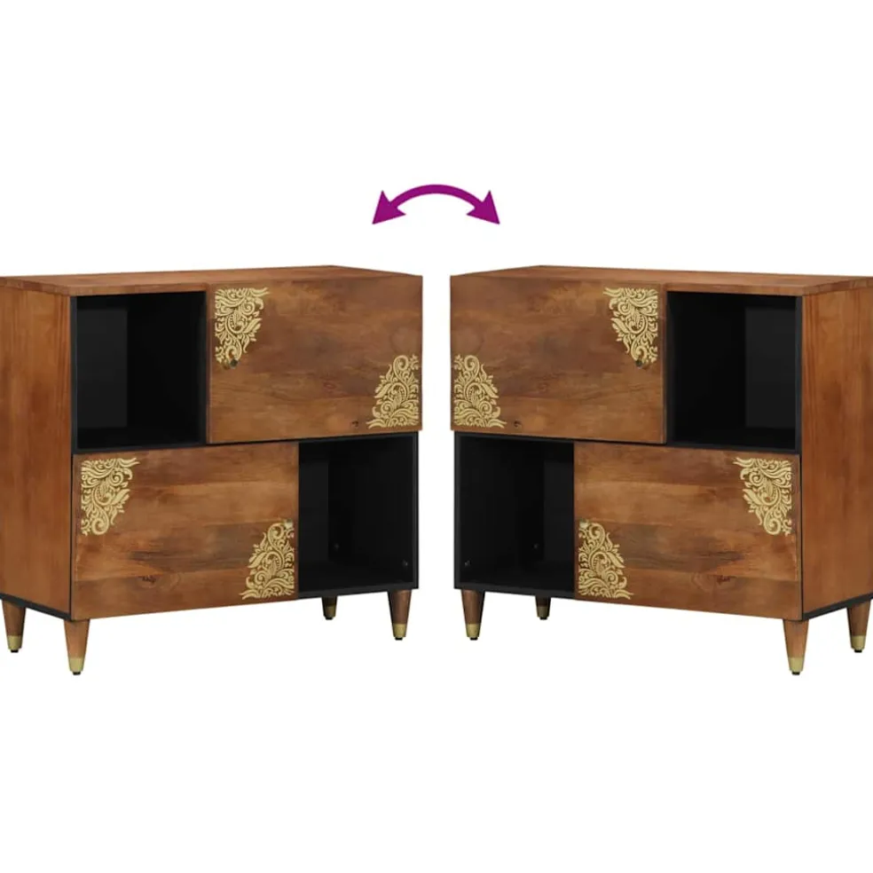 vidaXL Dressoir Bruin 80 x 33 x 75 cm Massief Mango Hout