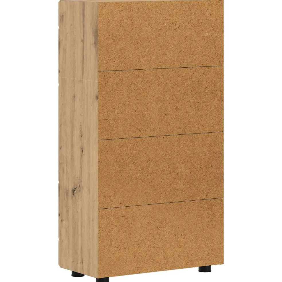 vidaXL Dressoir FLORIN 55,5 x 29 x 100 cm Artisan Eiken Bewerkt hout