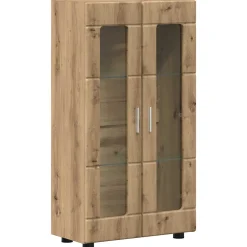 vidaXL Dressoir FLORIN 55,5 x 29 x 100 cm Artisan Eiken Bewerkt hout