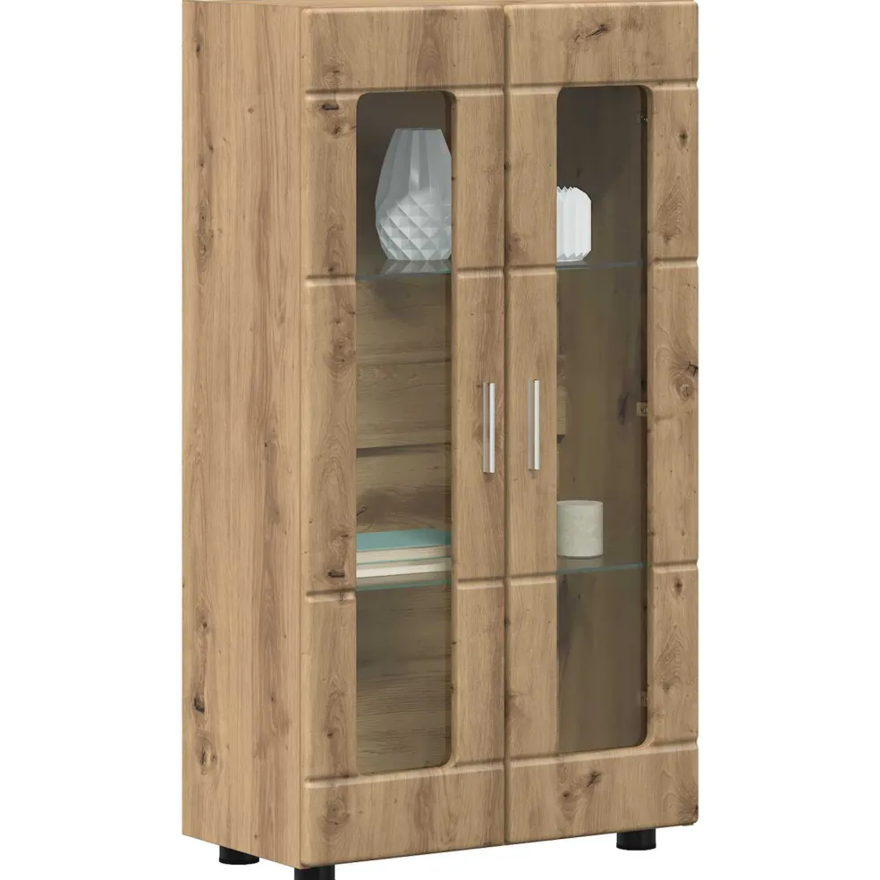 vidaXL Dressoir FLORIN 55,5 x 29 x 100 cm Artisan Eiken Bewerkt hout