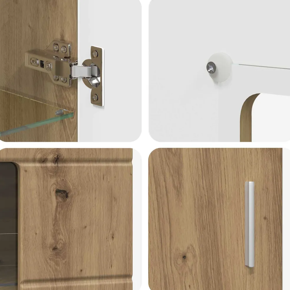 vidaXL Dressoir FLORIN 55,5 x 29 x 100 cm Artisan Eiken Bewerkt hout