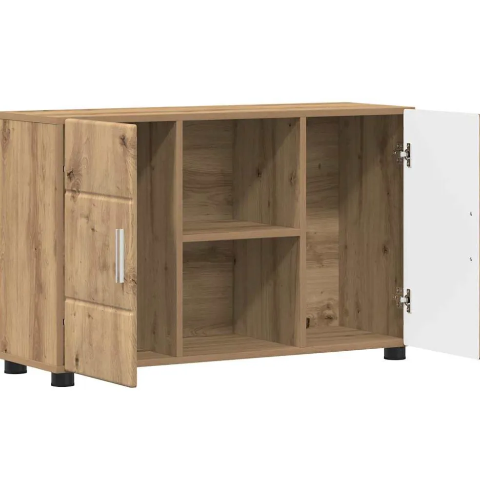 vidaXL Dressoir FLORIN 88,5 x 30,5 x 55,5 cm Artisan Eiken