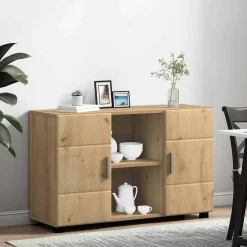 vidaXL Dressoir FLORIN 88,5 x 30,5 x 55,5 cm Artisan Eiken