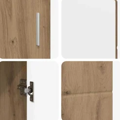 vidaXL Dressoir FLORIN 88,5 x 30,5 x 55,5 cm Artisan Eiken