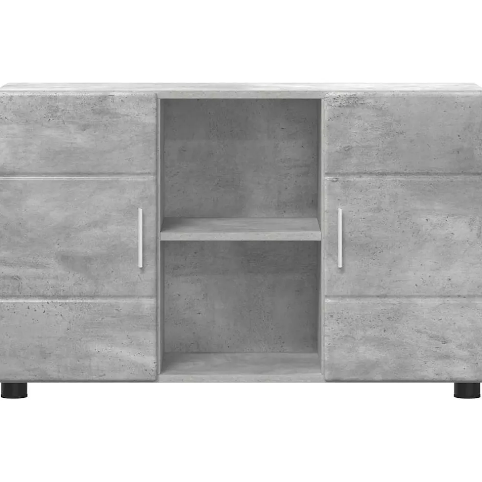 vidaXL Dressoir FLORIN 88,5 x 30,5 x 55,5 cm Beton Grijs Bewerkt hout