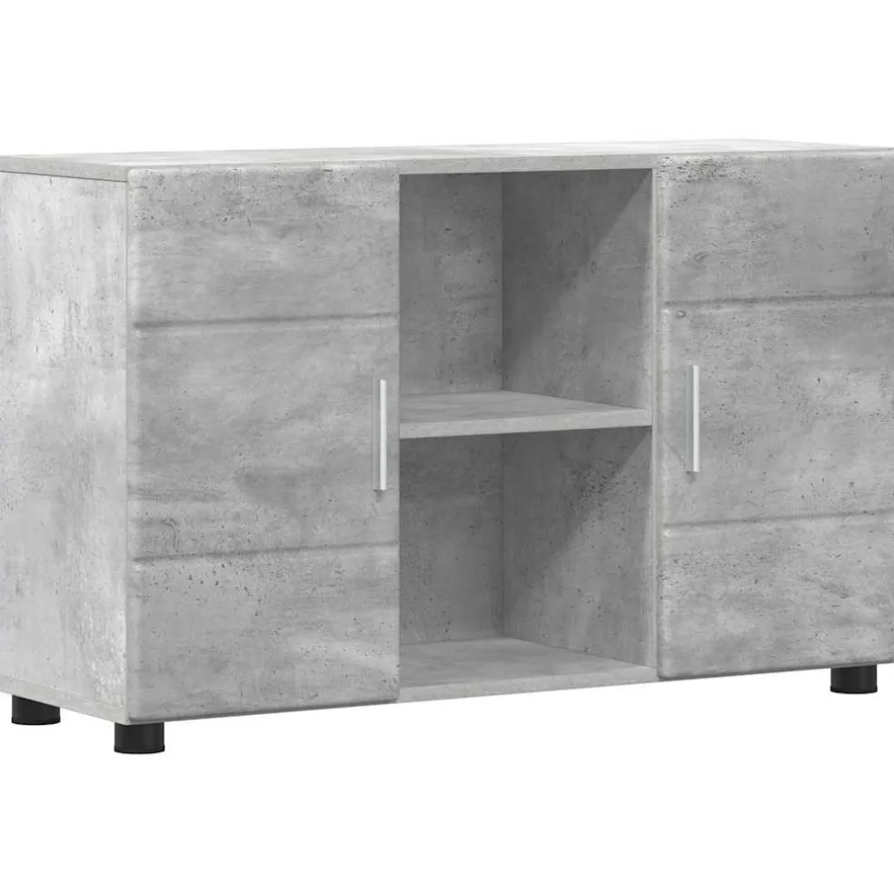 vidaXL Dressoir FLORIN 88,5 x 30,5 x 55,5 cm Beton Grijs Bewerkt hout
