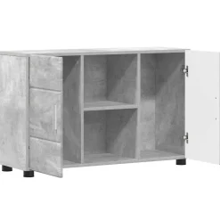 vidaXL Dressoir FLORIN 88,5 x 30,5 x 55,5 cm Beton Grijs Bewerkt hout