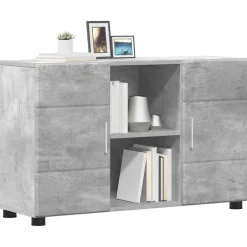 vidaXL Dressoir FLORIN 88,5 x 30,5 x 55,5 cm Beton Grijs Bewerkt hout