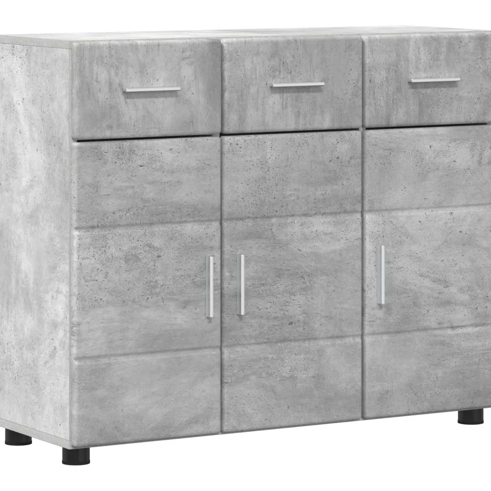 vidaXL Dressoir FLORIN 88,5 x 30,5 x 73 cm Beton Grijs Bewerkt hout