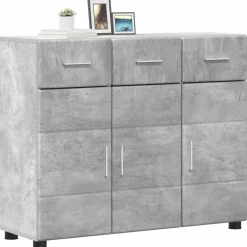 vidaXL Dressoir FLORIN 88,5 x 30,5 x 73 cm Beton Grijs Bewerkt hout