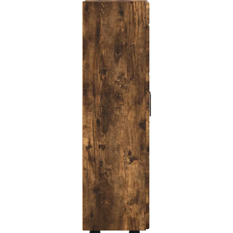vidaXL Dressoir FLORIN 55,5 x 29 x 100 cm Gerookt eiken Bewerkt hout
