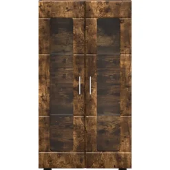 vidaXL Dressoir FLORIN 55,5 x 29 x 100 cm Gerookt eiken Bewerkt hout
