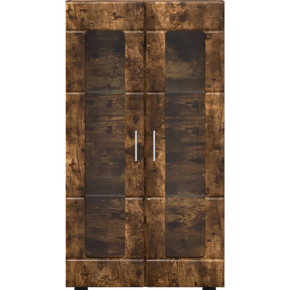 vidaXL Dressoir FLORIN 55,5 x 29 x 100 cm Gerookt eiken Bewerkt hout