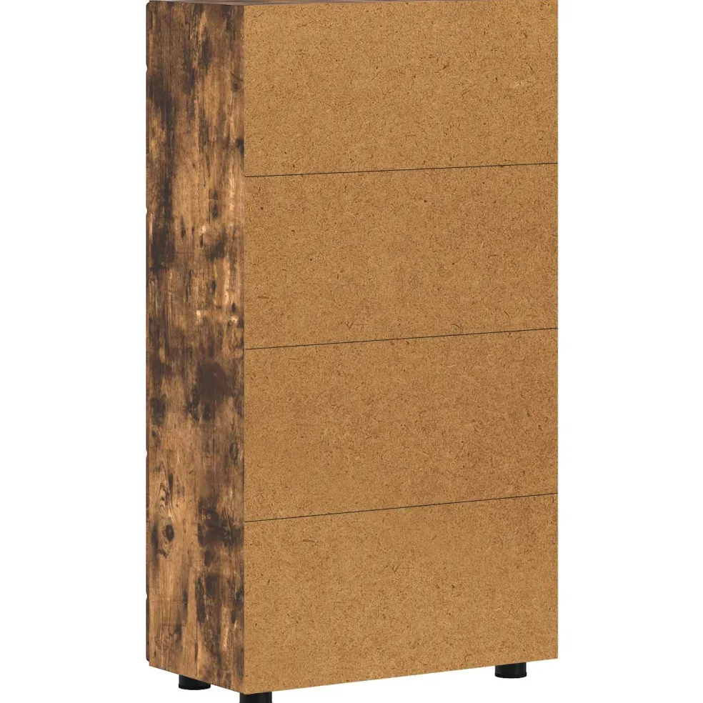 vidaXL Dressoir FLORIN 55,5 x 29 x 100 cm Gerookt eiken Bewerkt hout