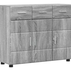 vidaXL Dressoir FLORIN 88,5 x 30,5 x 73 cm Grijs Sonoma Bewerkt hout