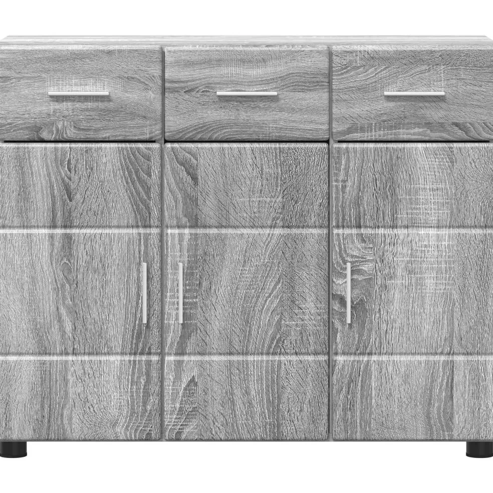 vidaXL Dressoir FLORIN 88,5 x 30,5 x 73 cm Grijs Sonoma Bewerkt hout